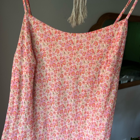 Carly Jean Los Angeles Pink Floral midi spaghetti strap slip dress - Picture 2 of 4